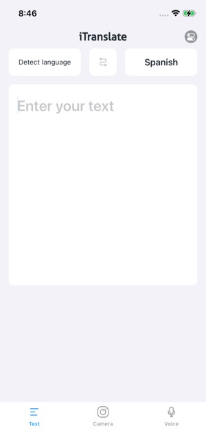 iTranslate screen 31: Home