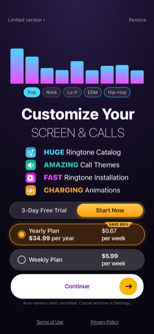 RingTune screen 6: Offer screen