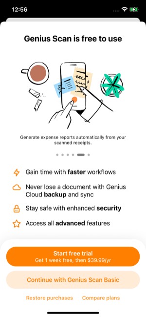 Genius Scan screen 3: Paywall