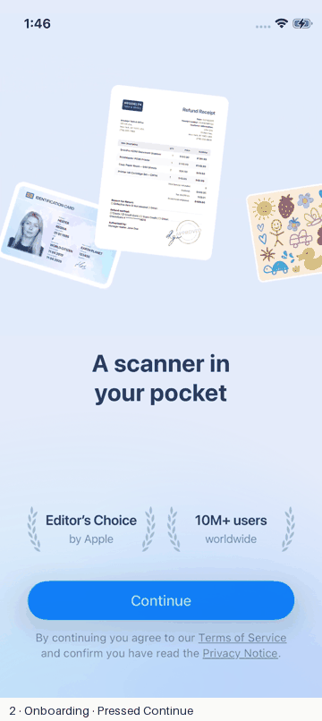 Scanner Pro recorded flow