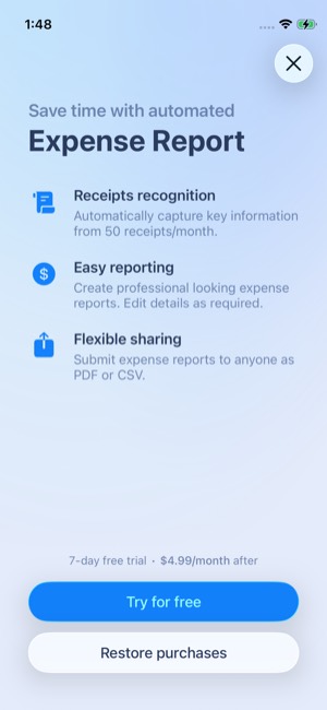 Scanner Pro screen 10: Paywall