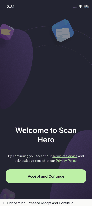 Scan Hero recorded flow
