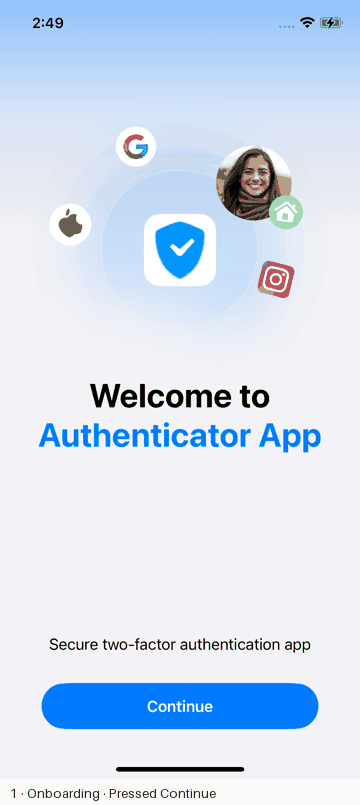 Authenticator recorded flow