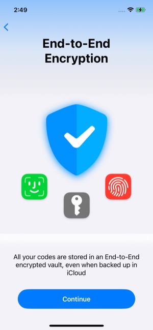 Authenticator screen 4: Onboarding