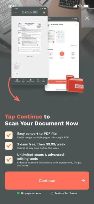 Scan Now screen 4: Paywall