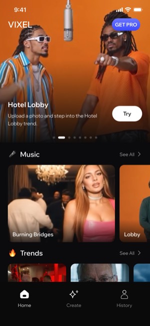 Vixel AI screen 9: Home