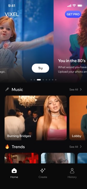 Vixel AI screen 10: Home