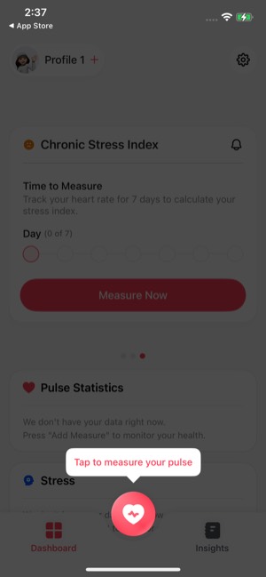 HeartBeat screen 6: Home
