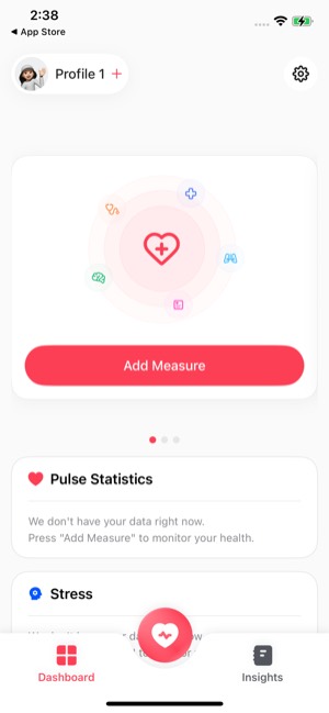 HeartBeat screen 7: Home