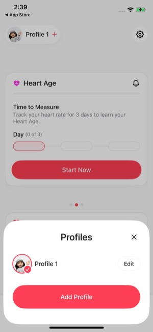 HeartBeat screen 9: Home