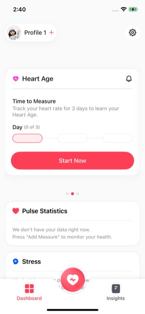 HeartBeat screen 12: Home