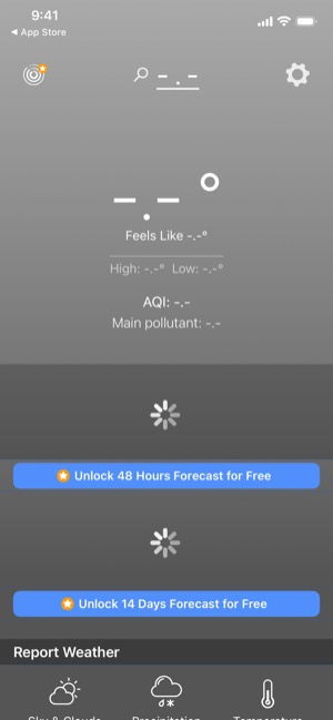 The Weather screen 7: Home