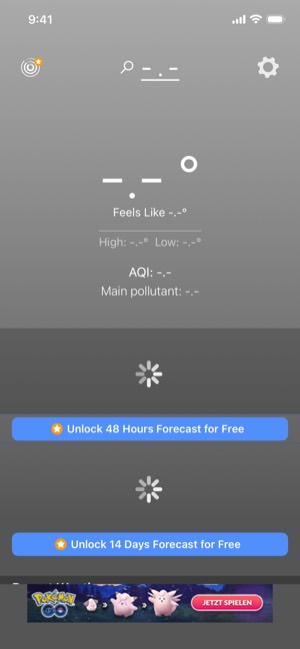 The Weather screen 9: Home