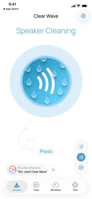 Clear Wave screen 8: Home