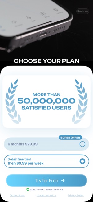 Clear Wave screen 13: Paywall
