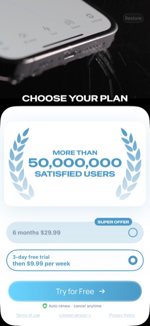Clear Wave screen 14: Paywall