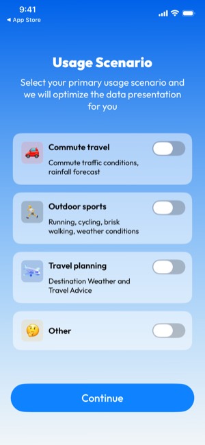 Weatherly screen 6: Onboarding