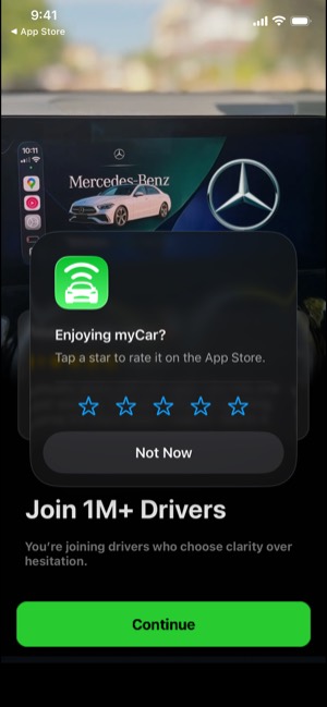 myCar screen 4: Rating prompt