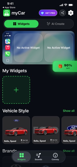 myCar screen 9: Home