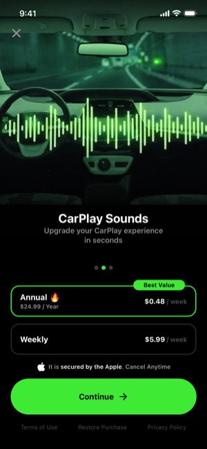 myCar screen 13: Paywall