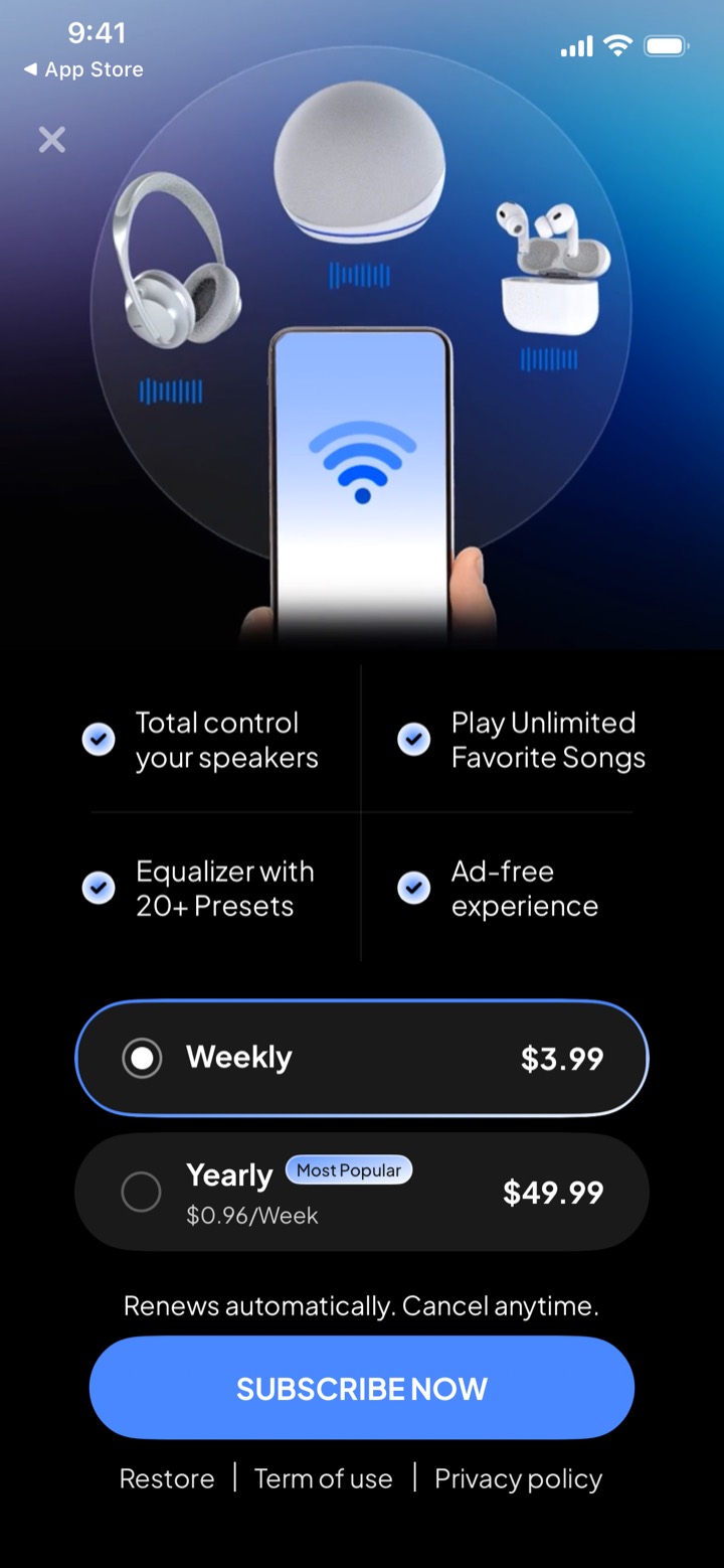Speaker Connect screen 9