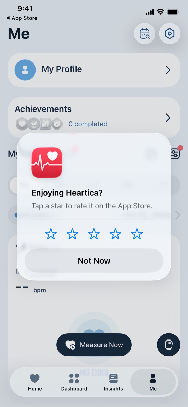 Heartica screen 20: Rating prompt