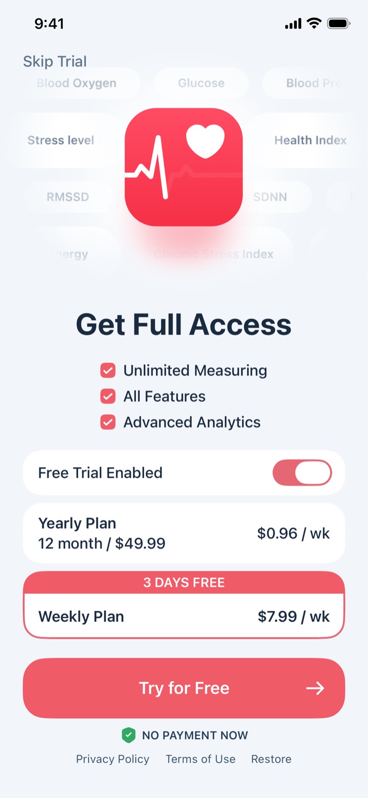 Heartica screen 21: Paywall