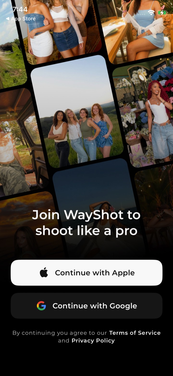 WayShot screen 6: Sign-in wall