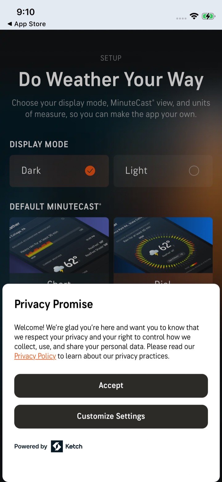 AccuWeather screen 9: Onboarding