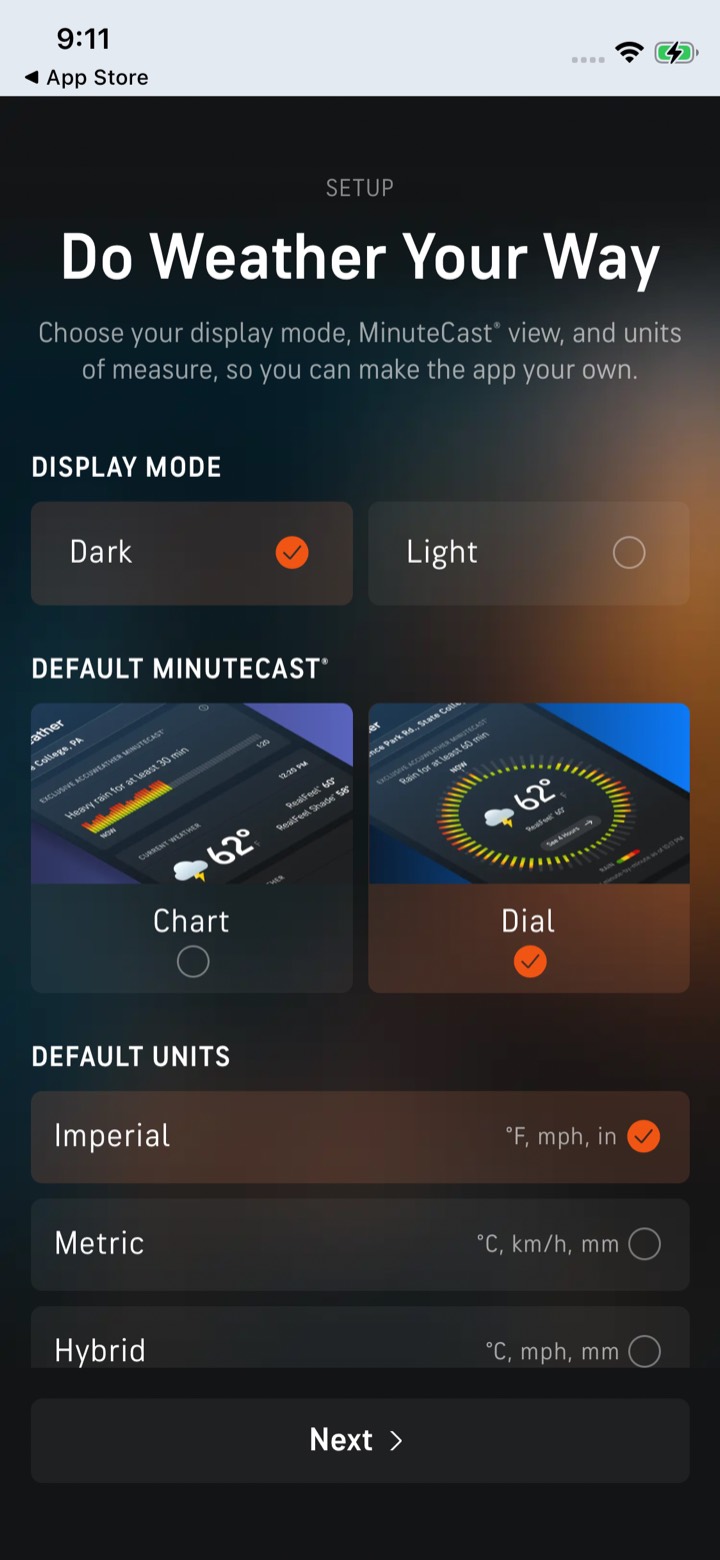 AccuWeather screen 12: Onboarding