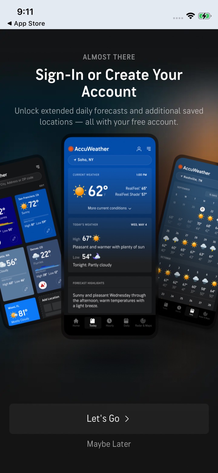 AccuWeather screen 13: Onboarding