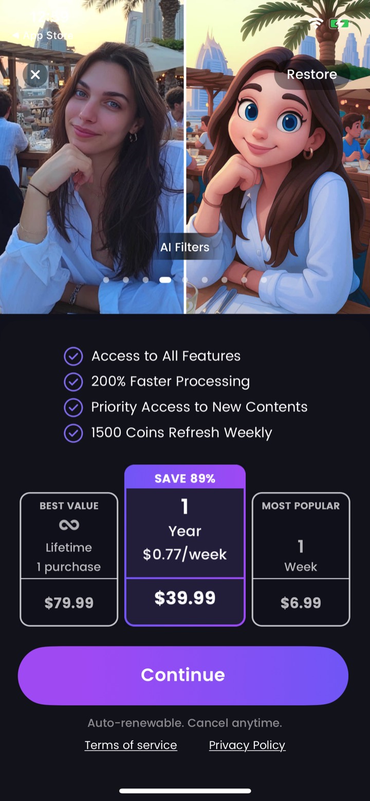 AI Photo screen 6: Offer screen