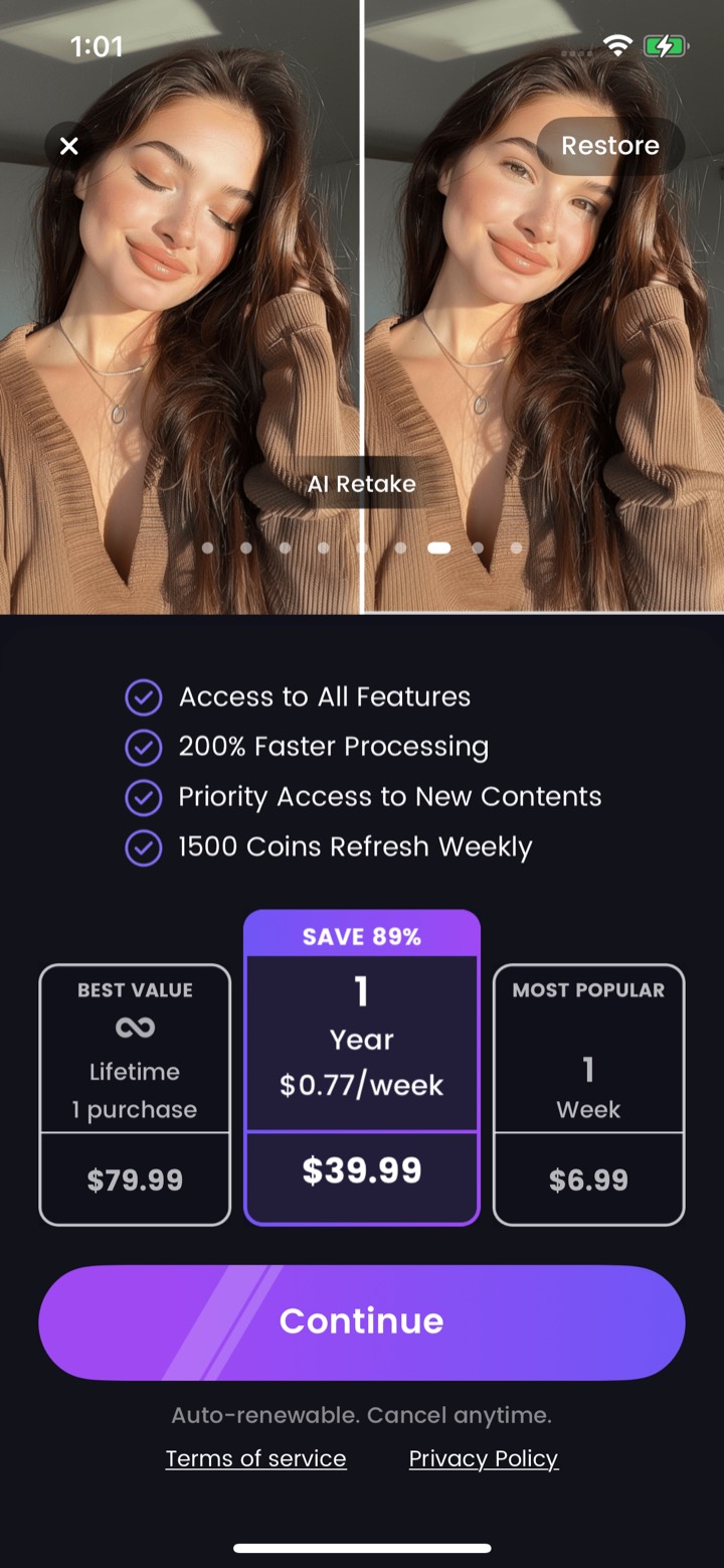 AI Photo screen 15: Offer screen