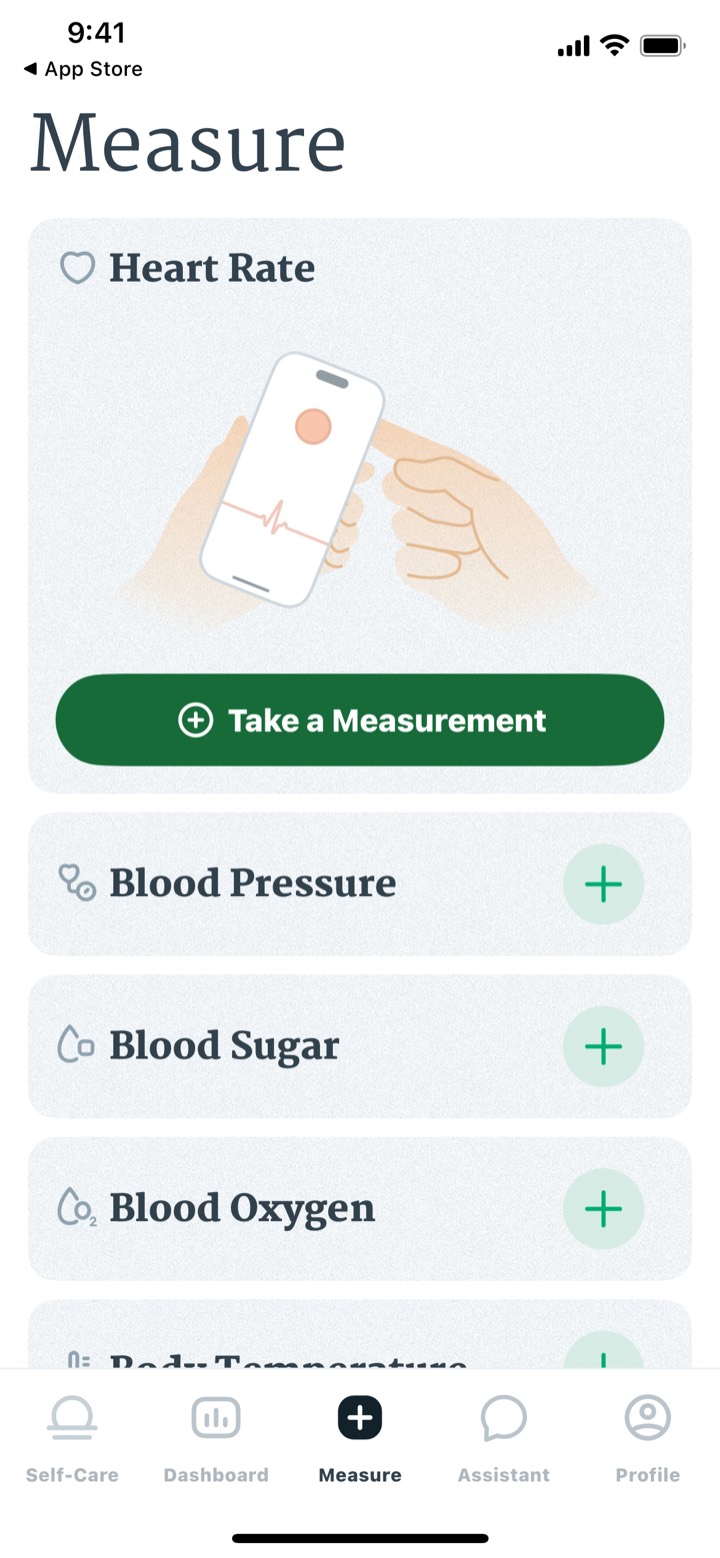 BalanceMe screen 9: Home