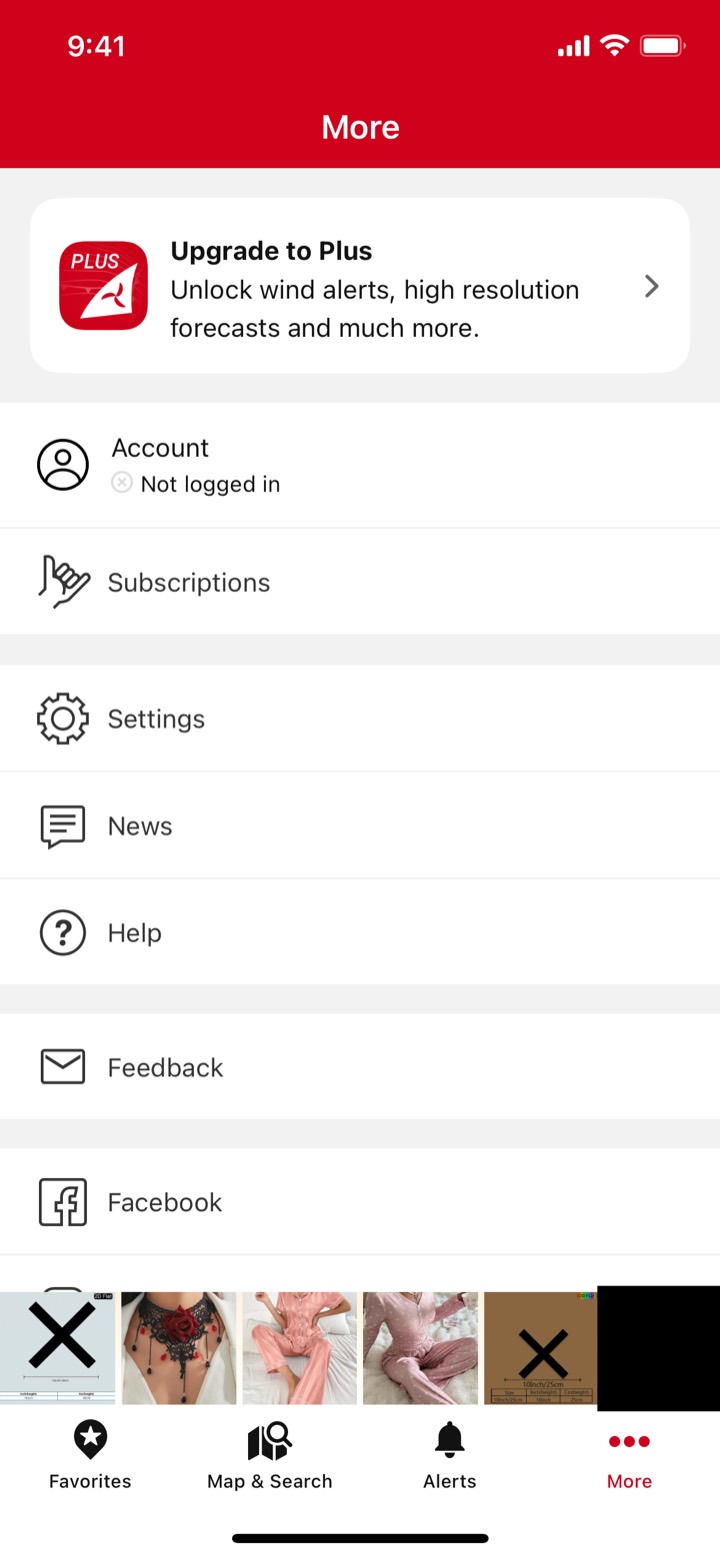 Windfinder screen 7: Quiz