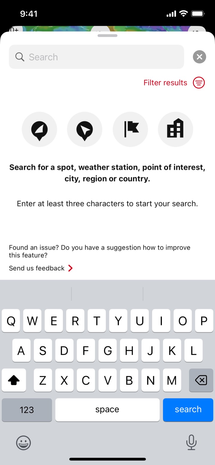 Windfinder screen 8: Home