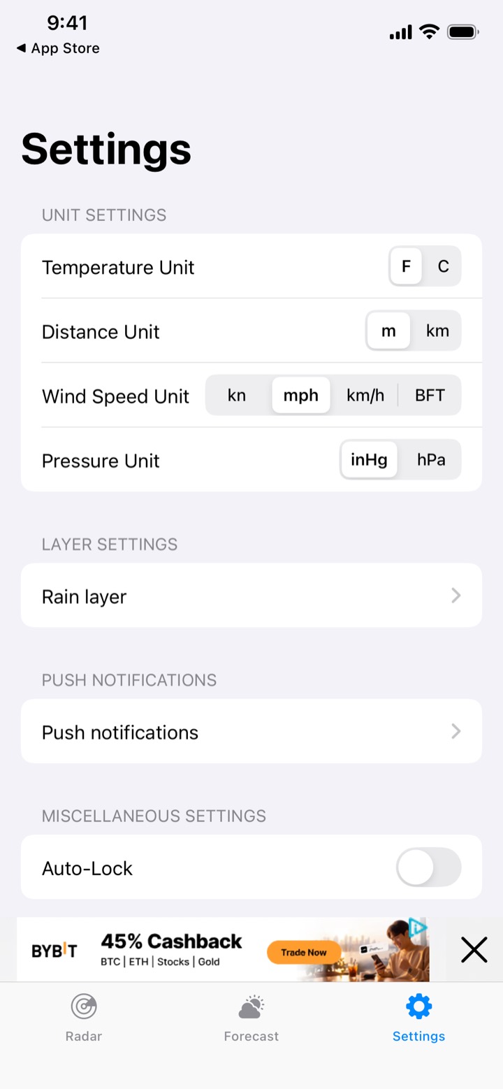 Storm Tracker° screen 13: Home