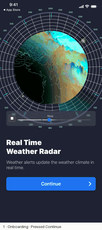 Storm Tracker° onboarding and paywall flow