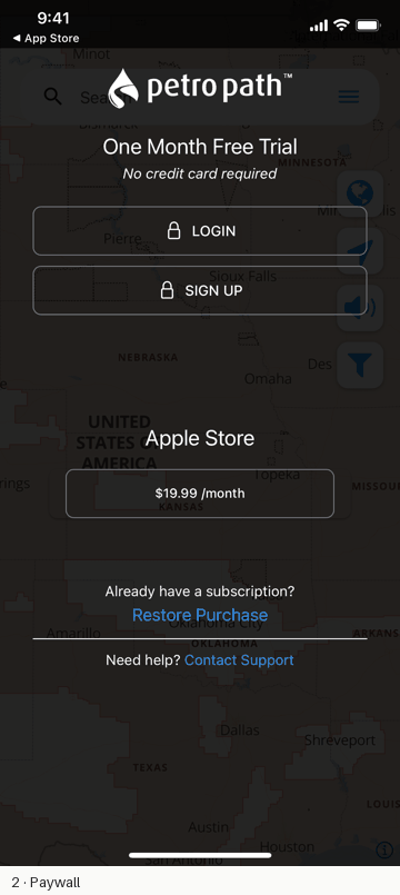 Petro Path onboarding and paywall flow